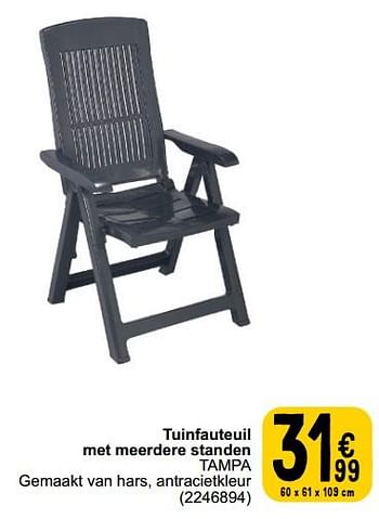 Promoties Tuinfauteuil met meerdere standen tampa - Progarden - Geldig van 26/03/2024 tot 30/06/2024 bij Cora
