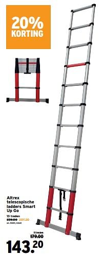 Promoties Altrex telescopische ladders smart up go - Altrex - Geldig van 27/03/2024 tot 02/04/2024 bij Gamma