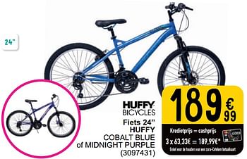 Promoties Fiets 24`` huffy cobalt blue of midnight purple - Huffy Bicycles - Geldig van 26/03/2024 tot 30/06/2024 bij Cora