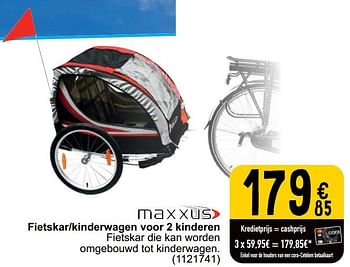 Promotions Fietskar-kinderwagen voor 2 kinderen - Maxxus - Valide de 26/03/2024 à 30/06/2024 chez Cora