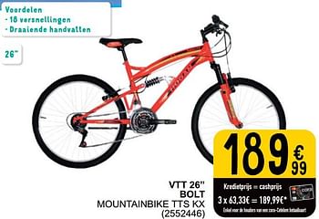 Promotions Vtt 26`` bolt mountainbike tts kx - Bolt - Valide de 26/03/2024 à 30/06/2024 chez Cora