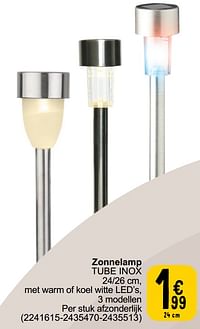 Zonnelamp tube inox-Huismerk - Cora