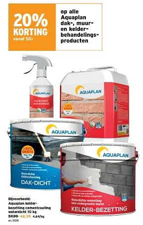Promotions Aquaplan kelderbezetting cementcoating waterdicht - Aquaplan - Valide de 27/03/2024 à 02/04/2024 chez Gamma