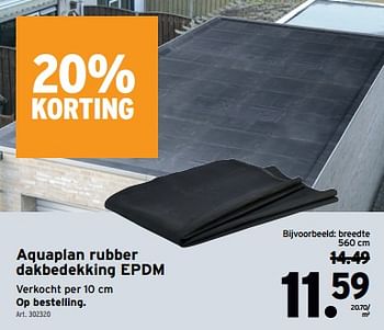 Promoties Aquaplan rubber dakbedekking epdm - Aquaplan - Geldig van 27/03/2024 tot 02/04/2024 bij Gamma