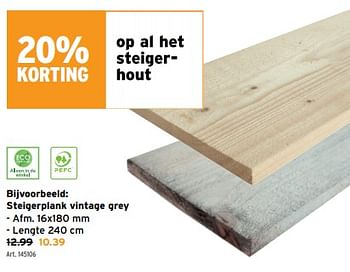 Promoties Steigerplank vintage grey - Huismerk - Gamma - Geldig van 27/03/2024 tot 02/04/2024 bij Gamma