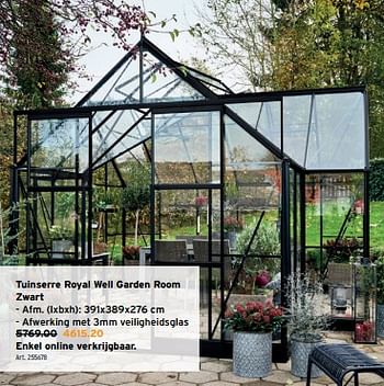 Promoties Tuinserre royal well garden room zwart - Royal Well - Geldig van 27/03/2024 tot 02/04/2024 bij Gamma