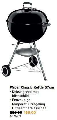 Promoties Weber classic kettle - Weber - Geldig van 27/03/2024 tot 02/04/2024 bij Gamma