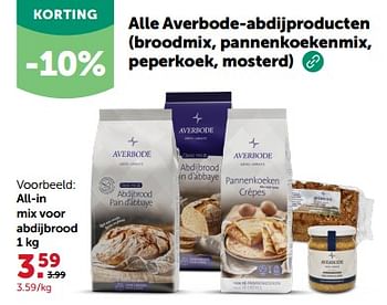 Promotions All-in mix voor abdijbrood - Averbode - Valide de 27/03/2024 à 07/04/2024 chez Aveve