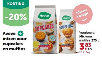 Promoties Aveve mixen voor cupcakes en muffins - Huismerk - Aveve - Geldig van 27/03/2024 tot 07/04/2024 bij Aveve