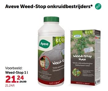 Promoties Aveve weed-stop onkruidbestrijders - Huismerk - Aveve - Geldig van 27/03/2024 tot 07/04/2024 bij Aveve