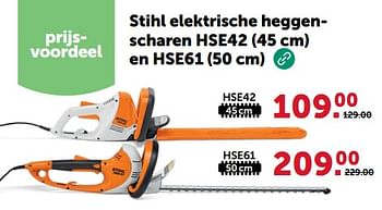 Promotions Stihl elektrische heggenscharen hse42 - Stihl - Valide de 27/03/2024 à 07/04/2024 chez Aveve