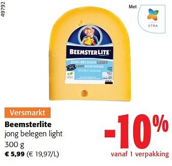 Promoties Beemsterlite jong belegen light - Beemster - Geldig van 27/03/2024 tot 09/04/2024 bij Colruyt