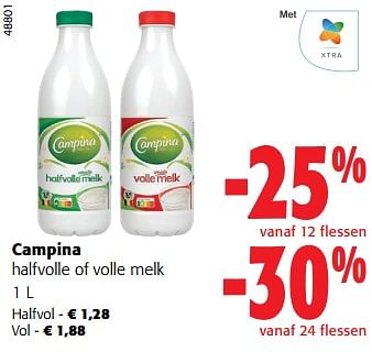 Promoties Campina halfvolle of volle melk - Campina - Geldig van 27/03/2024 tot 09/04/2024 bij Colruyt