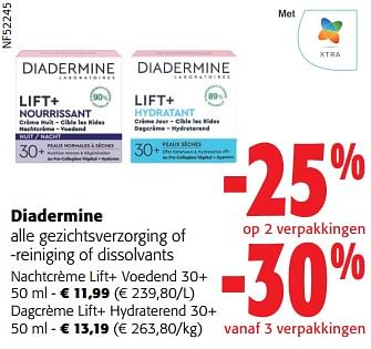 Promoties Diadermine alle gezichtsverzorging of -reiniging of dissolvants - Diadermine - Geldig van 27/03/2024 tot 09/04/2024 bij Colruyt
