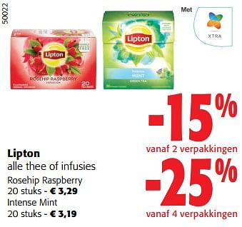 Promoties Lipton alle thee of infusies - Lipton - Geldig van 27/03/2024 tot 09/04/2024 bij Colruyt