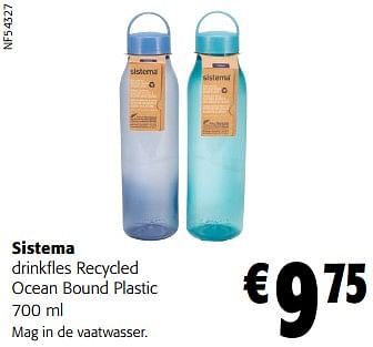 Promoties Sistema drinkfles recycled ocean bound plastic - Sistema - Geldig van 27/03/2024 tot 09/04/2024 bij Colruyt