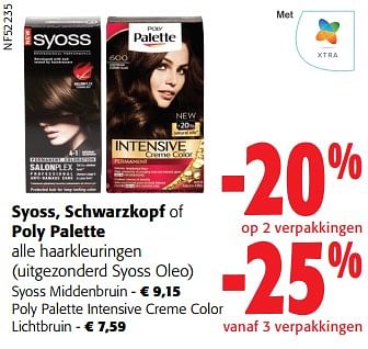 Promotions Syoss, schwarzkopf of poly palette alle haarkleuringen - Produit maison - Colruyt - Valide de 27/03/2024 à 09/04/2024 chez Colruyt