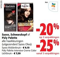 Syoss, schwarzkopf of poly palette alle haarkleuringen-Huismerk - Colruyt