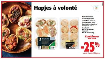 Promoties Boni selection bladerdeeghapjes bruschetta’s kaasbolletjes of minipizza’s - Boni - Geldig van 27/03/2024 tot 09/04/2024 bij Colruyt