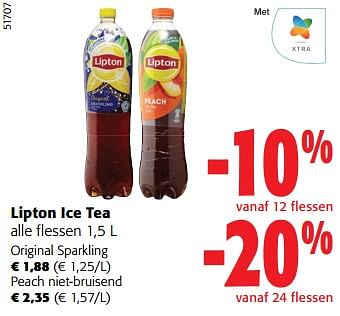 Promotions Lipton ice tea alle flessen - Lipton - Valide de 27/03/2024 à 09/04/2024 chez Colruyt