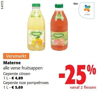 Promoties Materne alle verse fruitsappen - Materne - Geldig van 27/03/2024 tot 09/04/2024 bij Colruyt