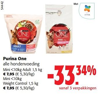 Promoties Purina one alle hondenvoeding - Purina - Geldig van 27/03/2024 tot 09/04/2024 bij Colruyt