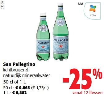 Promotions San pellegrino lichtbruisend natuurlijk mineraalwater - San Pellegrino - Valide de 27/03/2024 à 09/04/2024 chez Colruyt