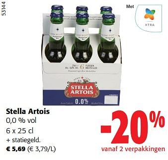 Promoties Stella artois 0,0 % vol - Stella Artois - Geldig van 27/03/2024 tot 09/04/2024 bij Colruyt
