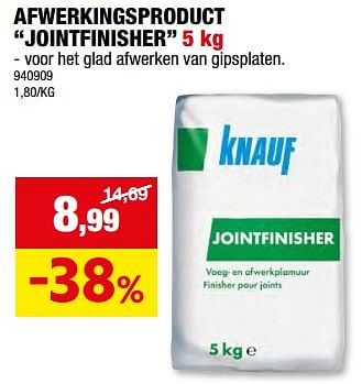 Promoties Afwerkingsproduct jointfinisher - Knauf - Geldig van 27/03/2024 tot 07/04/2024 bij Hubo
