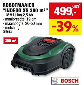 Promoties Bosch robotmaaier indego xs - Bosch - Geldig van 27/03/2024 tot 07/04/2024 bij Hubo