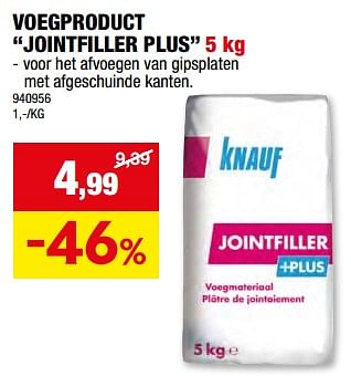 Promoties Voegproduct jointfiller plus - Knauf - Geldig van 27/03/2024 tot 07/04/2024 bij Hubo
