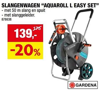 Promotions Slangenwagen aquaroll l easy set - Gardena - Valide de 27/03/2024 à 07/04/2024 chez Hubo