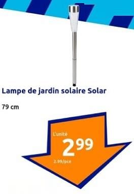 Promotions Lampe de jardin solaire solar - Solar - Valide de 27/03/2024 à 02/04/2024 chez Action