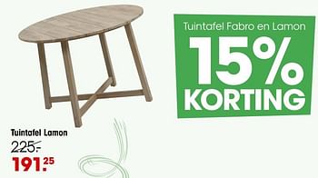 Promoties Tuintafel lamon - Huismerk - Kwantum - Geldig van 25/03/2024 tot 07/04/2024 bij Kwantum