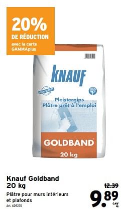 Promotions Knauf goldband - Knauf - Valide de 27/03/2024 à 02/04/2024 chez Gamma