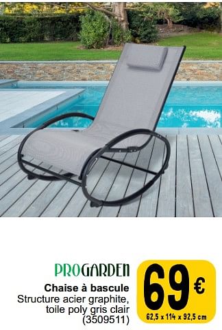 Promoties Chaise à bascule - Progarden - Geldig van 26/03/2024 tot 30/06/2024 bij Cora