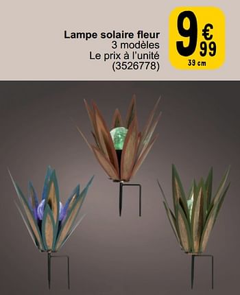 Promotions Lampe solaire fleur - Produit maison - Cora - Valide de 26/03/2024 à 30/06/2024 chez Cora
