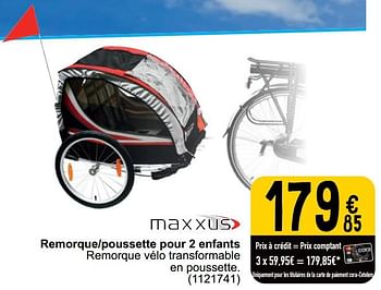 Promoties Remorque-poussette pour 2 enfants - Maxxus - Geldig van 26/03/2024 tot 30/06/2024 bij Cora