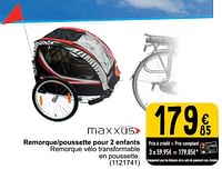 Promotions Remorque-poussette pour 2 enfants - Maxxus - Valide de 26/03/2024 à 30/06/2024 chez Cora