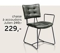 Promotions Chaise à accoudoirs julien - Produit Maison - Henders & Hazel - Valide de 21/03/2024 à 24/04/2024 chez Henders & Hazel