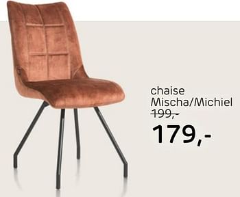 Promotions Chaise mischa-michiel - Produit Maison - Henders & Hazel - Valide de 21/03/2024 à 24/04/2024 chez Henders & Hazel