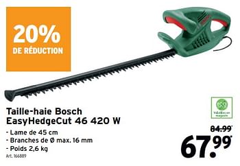 Promotions Taille-haie bosch easyhedgecut 46 420 w - Bosch - Valide de 27/03/2024 à 02/04/2024 chez Gamma