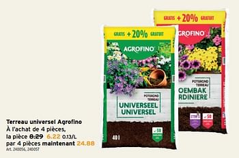 Promoties Terreau universel agrofino - Agrofino - Geldig van 27/03/2024 tot 02/04/2024 bij Gamma