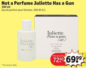 Promotions Not a perfume juliette has a gun - Juliette Has A Gun - Valide de 25/03/2024 à 07/04/2024 chez Kruidvat