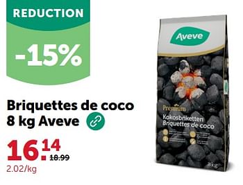Promotions Briquettes de coco aveve - Produit maison - Aveve - Valide de 27/03/2024 à 07/04/2024 chez Aveve