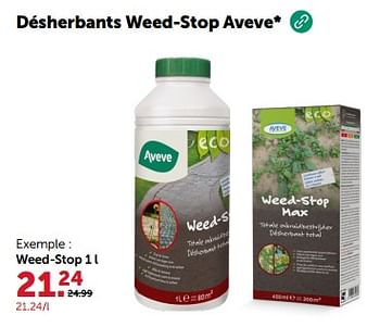 Promotions Désherbants weed-stop aveve - Produit maison - Aveve - Valide de 27/03/2024 à 07/04/2024 chez Aveve