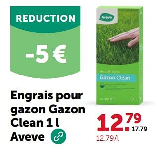 Promotions Engrais pour gazon gazon clean aveve - Produit maison - Aveve - Valide de 27/03/2024 à 07/04/2024 chez Aveve