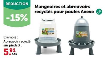 Promotions Abreuvoir recyclé sur pieds - Produit maison - Aveve - Valide de 27/03/2024 à 07/04/2024 chez Aveve