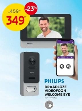 Promoties Philips draadloze videofoon welcome eye - Philips - Geldig van 27/03/2024 tot 08/04/2024 bij Brico