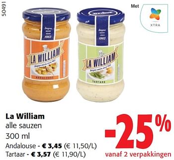 Promoties La william alle sauzen - La William - Geldig van 27/03/2024 tot 09/04/2024 bij Colruyt